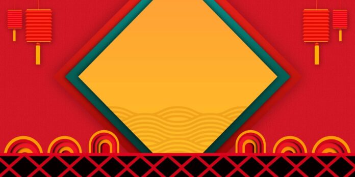 Backdrop Tết Đỏ Vàng