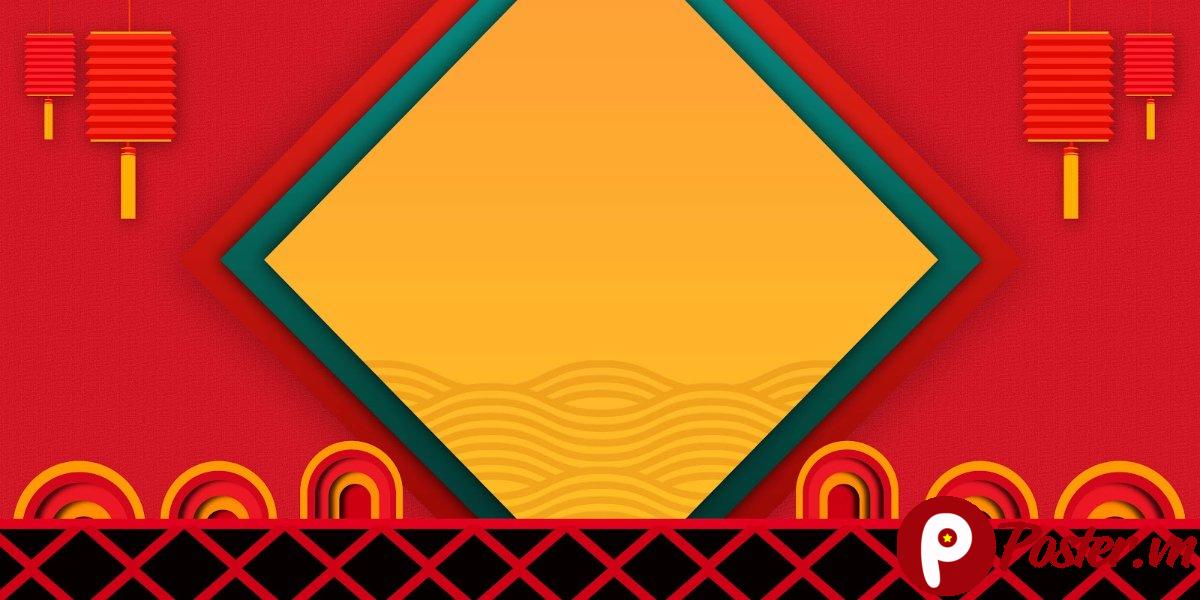 Backdrop Tết Đỏ Vàng