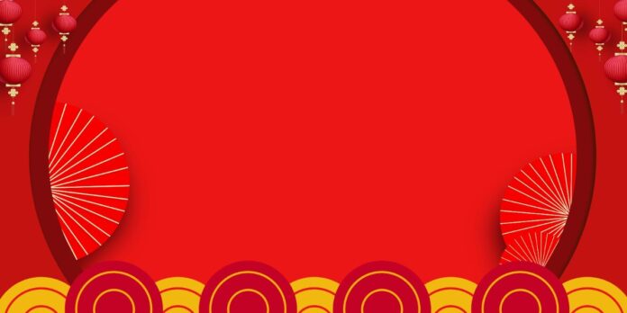 Backdrop Tết đỏ vàng may mắn