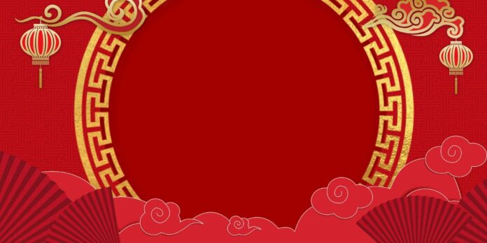 Backdrop Tết Đỏ Vàng May Mắn