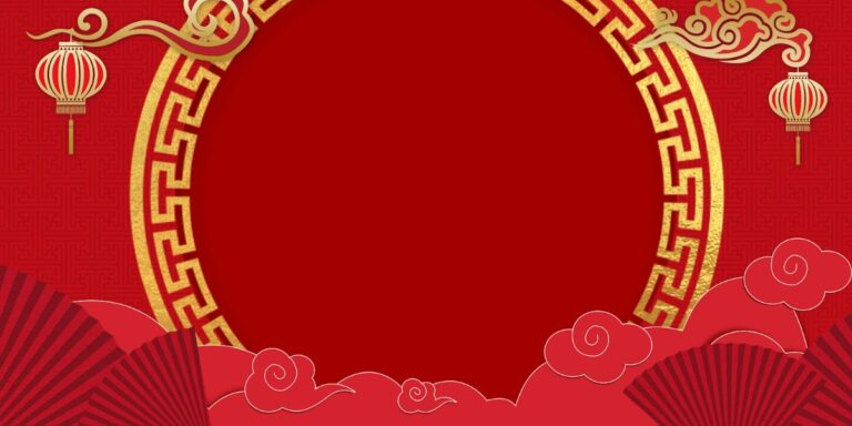 Backdrop Tết Đỏ Vàng May Mắn