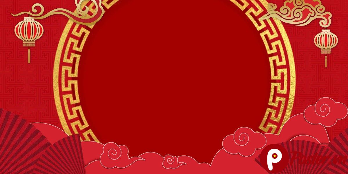 Backdrop Tết Đỏ Vàng May Mắn