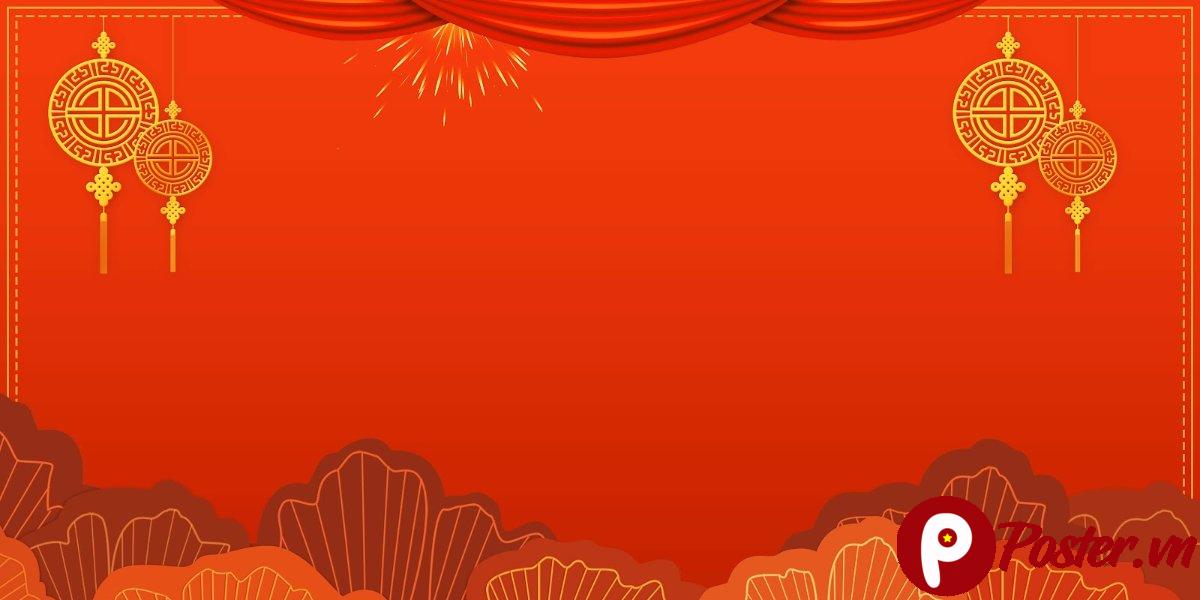 Backdrop Tết đỏ rực rỡ