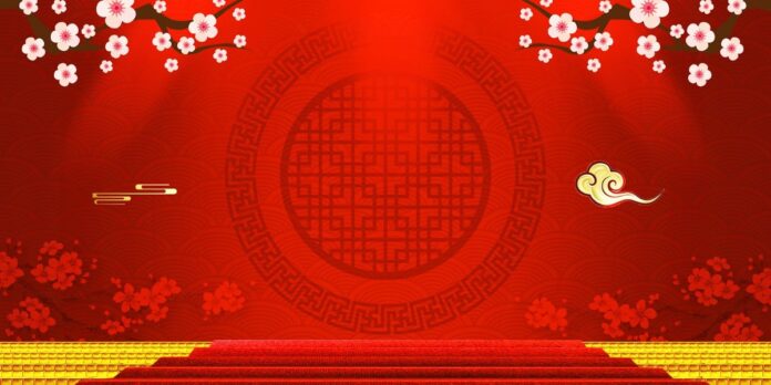 Backdrop Tết Đỏ Vector 2025