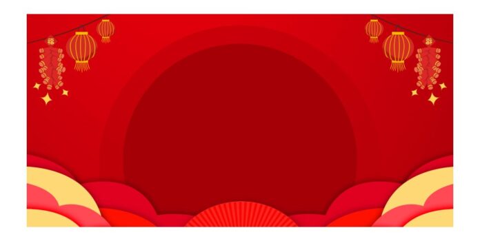 Backdrop Tết Đỏ Vector 2025