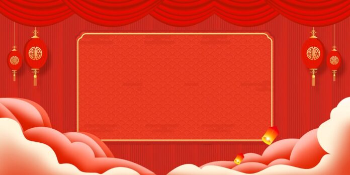 Backdrop Tết Đỏ Vector 2025