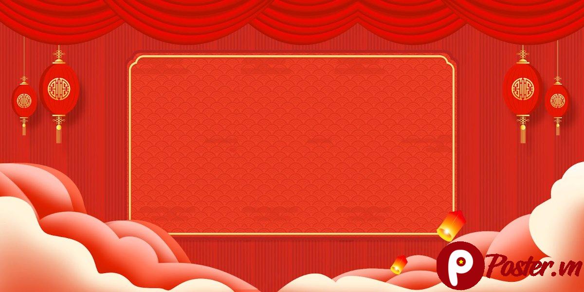 Backdrop Tết Đỏ Vector 2025