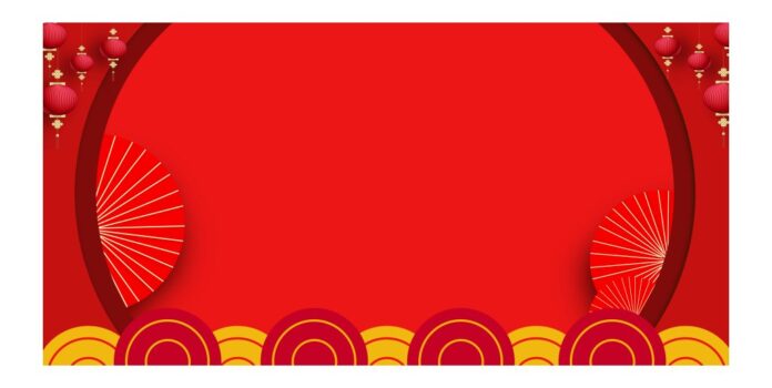 Backdrop Tết vector 2025 màu đỏ