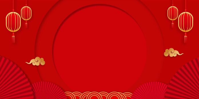 Backdrop Tết Đỏ Vector 2025