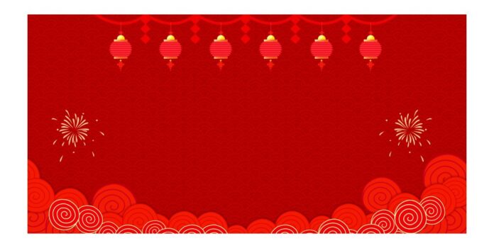 Backdrop Tết đỏ vector 2025