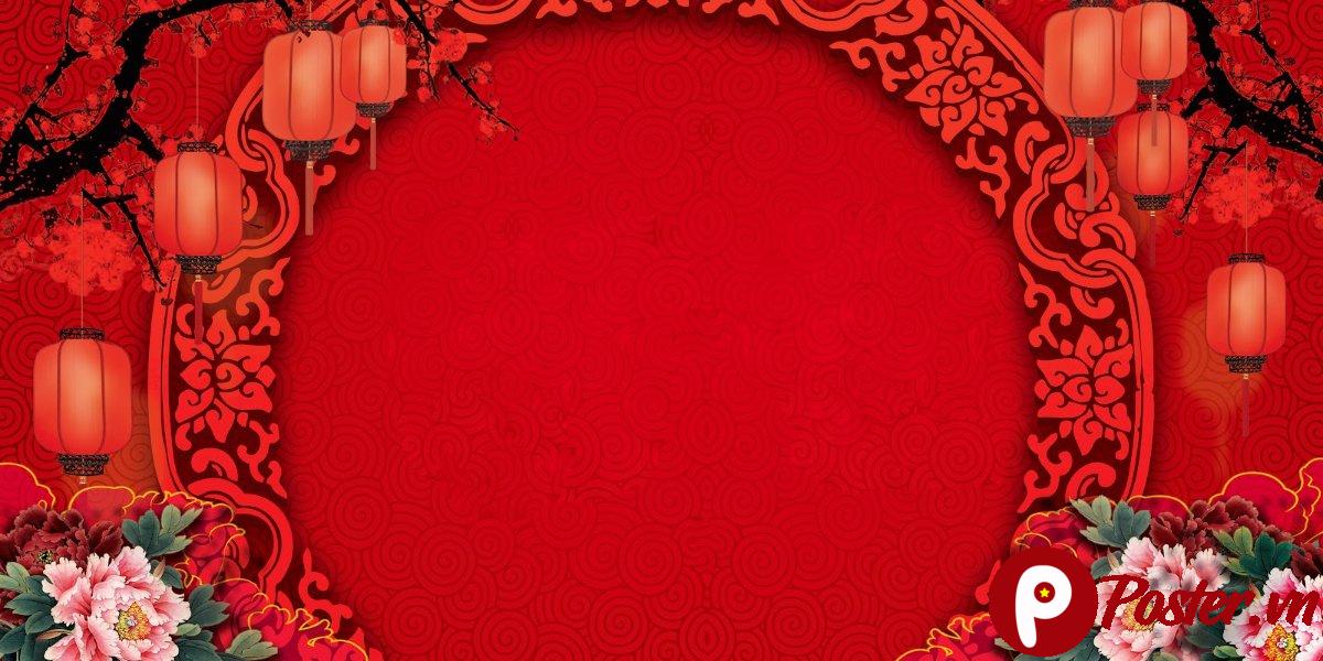 Backdrop Tết Đỏ Vector