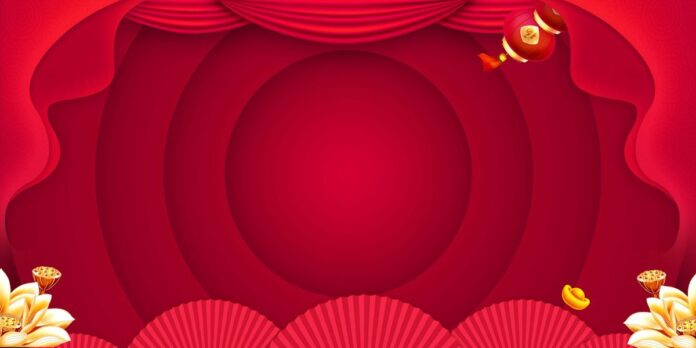 Backdrop Tết Đỏ Vector