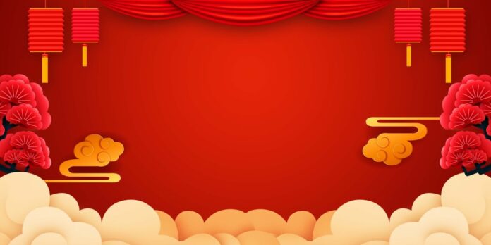 Backdrop Tết đỏ vector