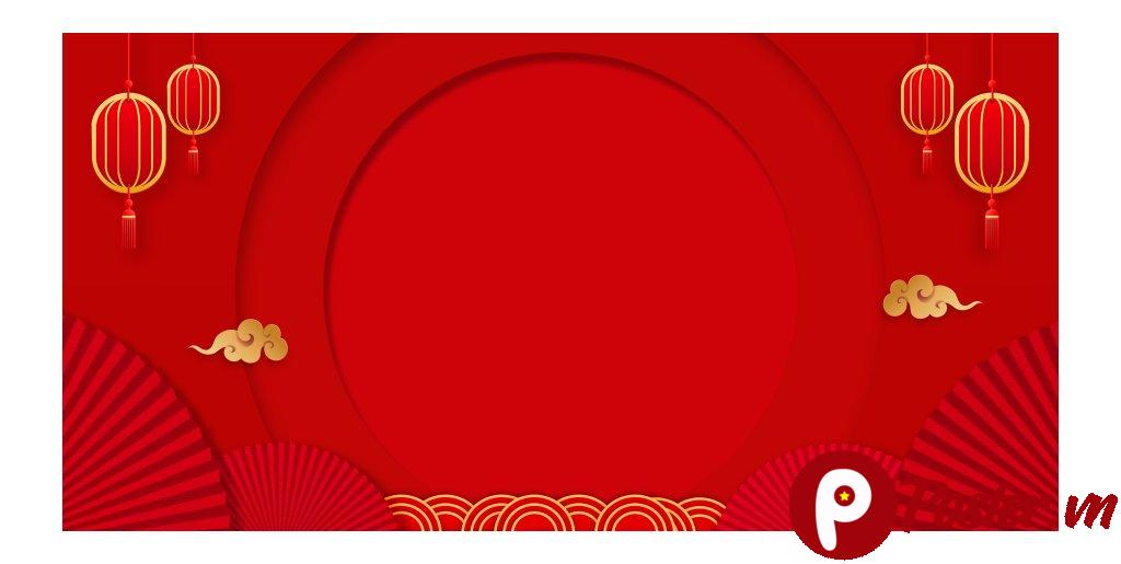 Backdrop Tết đỏ vector đèn lồng