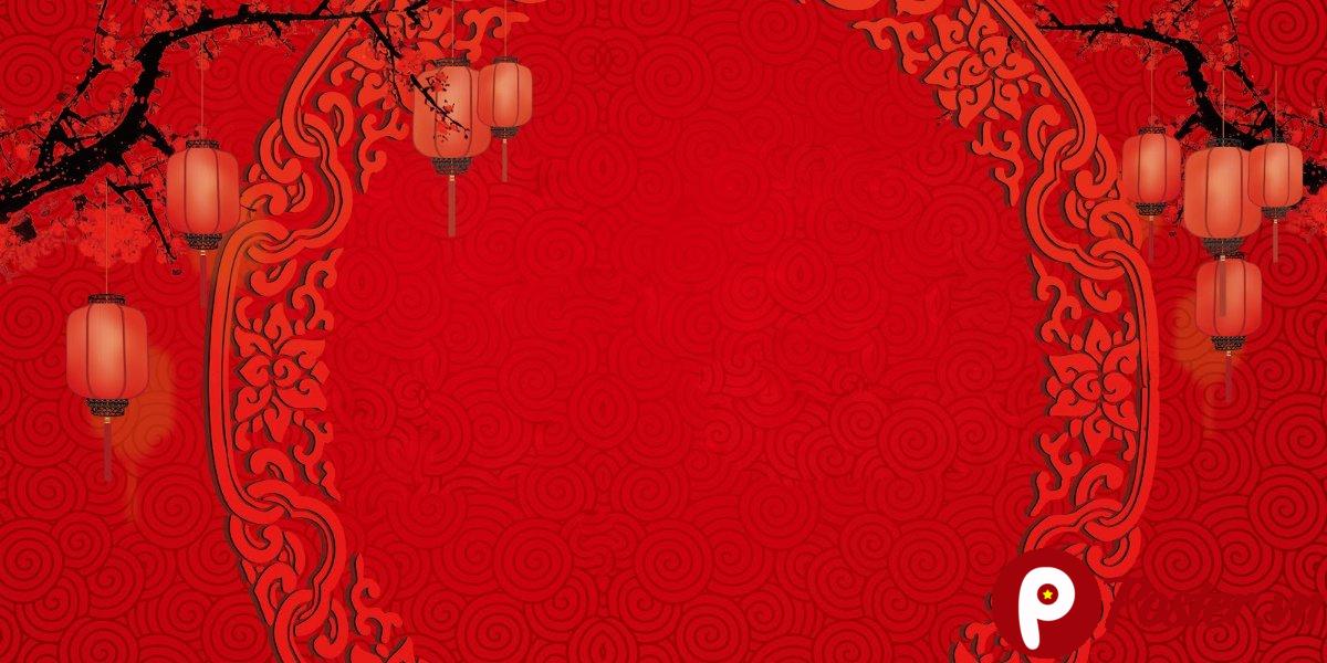 Backdrop Tết đỏ vector đèn lồng