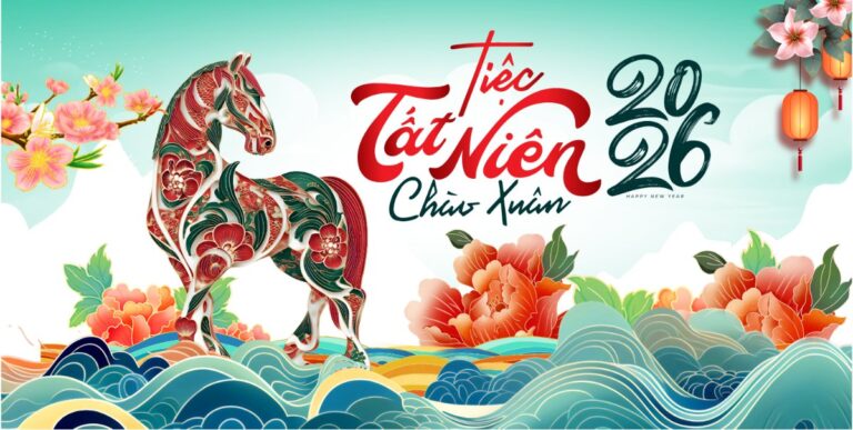 Backdrop Tiệc Tất Niên 2026 Ất Tỵ