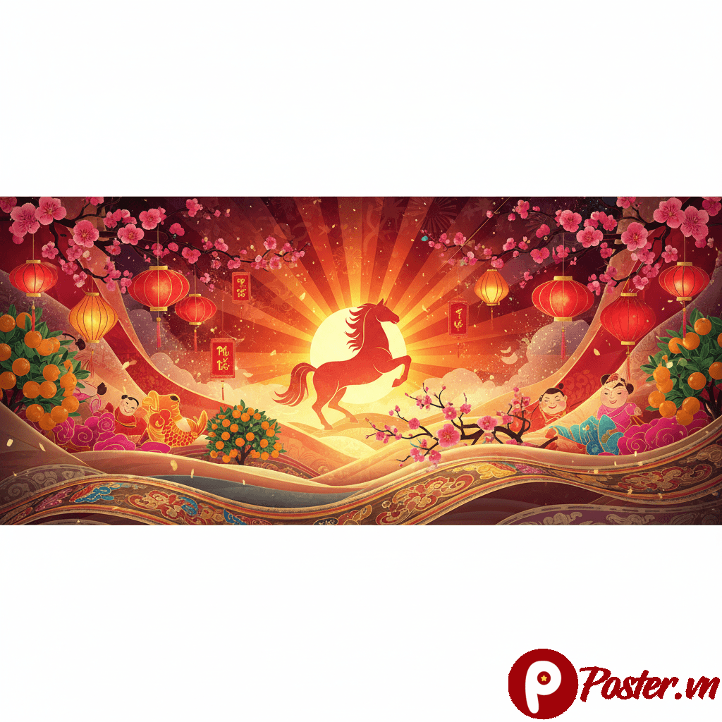 Bộ sưu tập background Tết 2026 Bính Ngọ Full HD với hình ảnh hoa đào, hoa mai, câu đối đỏ và các biểu tượng truyền thống Việt Nam, mang không khí xuân tươi vui.