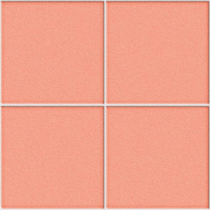 Background gạch màu cam đào pastel tối giản với kết cấu nhám nhẹ và đường ron trắng sắc nét