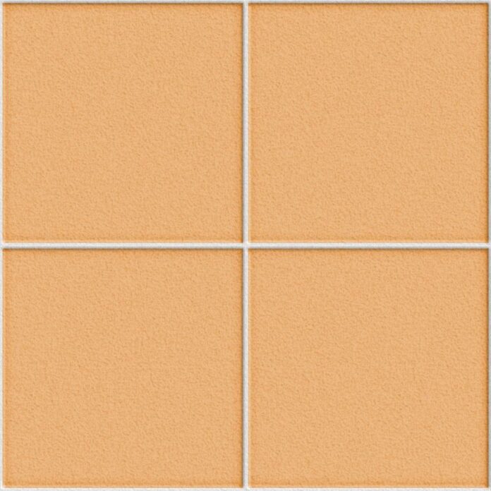 Hình nền gạch cam đất tối giản với các ô vuông đồng nhất, bề mặt sần nhẹ và đường ron trắng, tạo cảm giác ấm áp và hiện đại