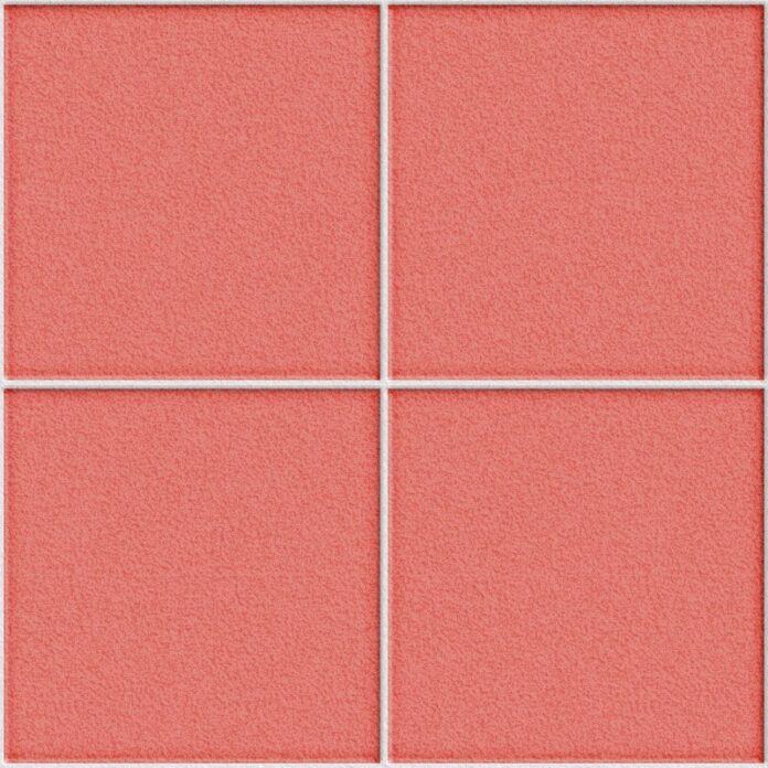 Background gạch terracotta hồng cam đất tối giản với kết cấu nhám, bốn ô vuông đều nhau cho thiết kế hiện đại