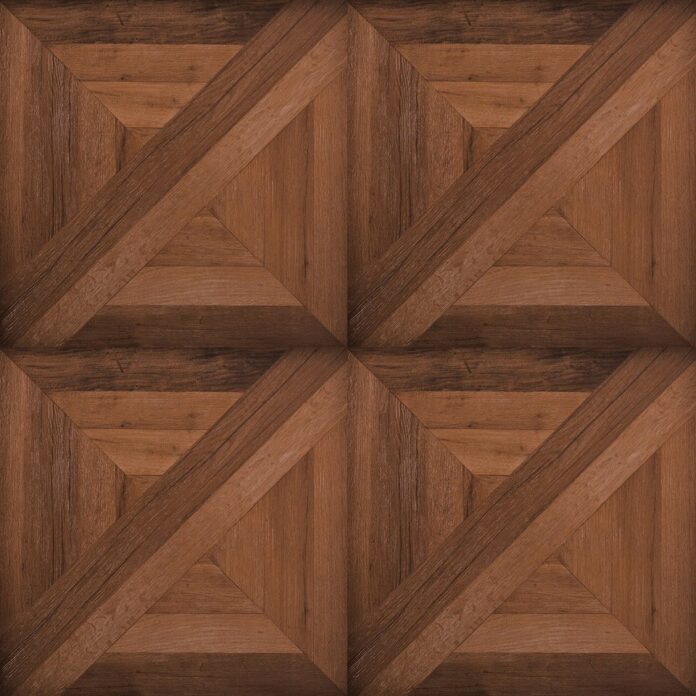 Background gỗ 3D họa tiết hình học cổ điển tông nâu ấm