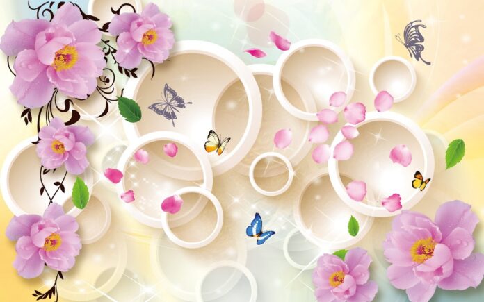 Background hoa bướm tím vector