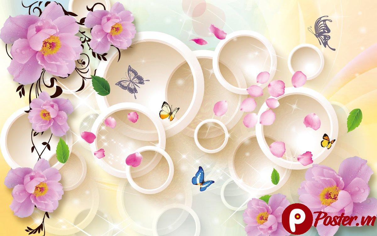 Background hoa bướm tím vector