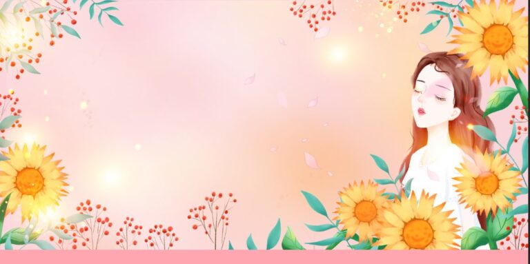Background hoa hướng dương nữ tính