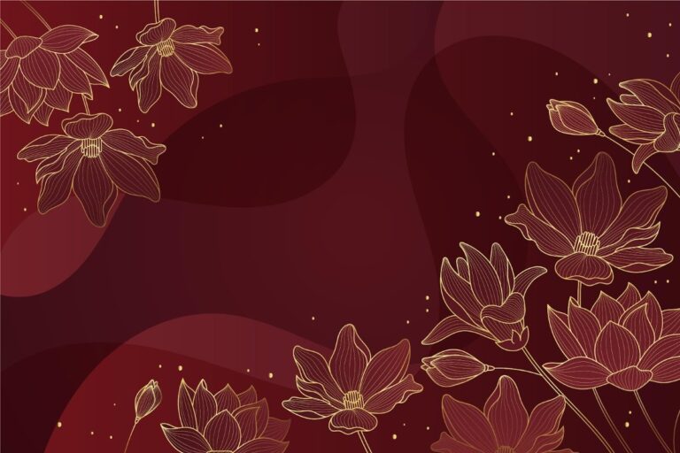 Background Hoa Sen Vàng Đỏ Sang Trọng