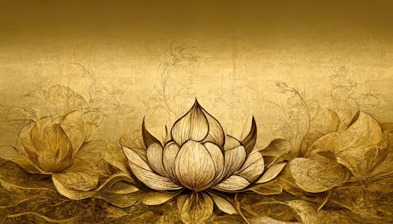Background hoa sen vàng sang trọng