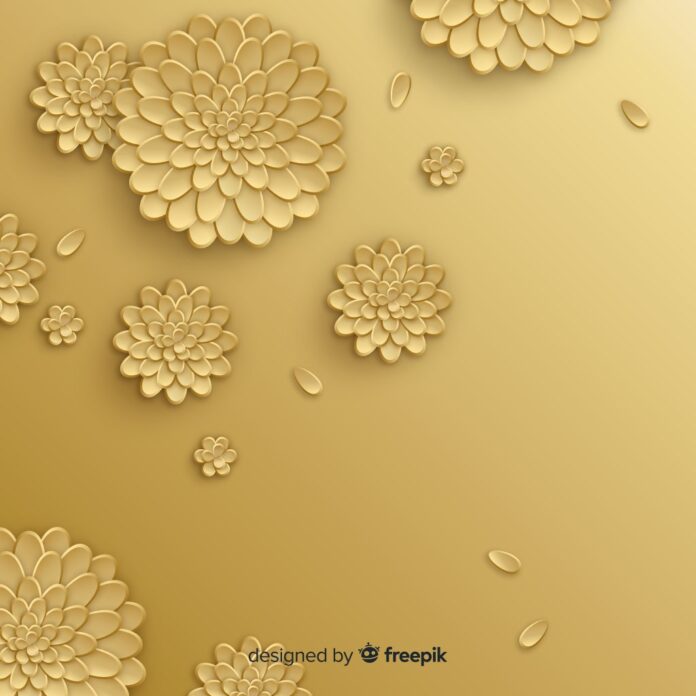 Background hoa vàng 3D vector