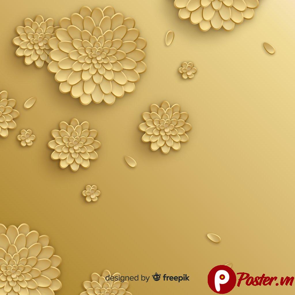 Background hoa vàng 3D vector
