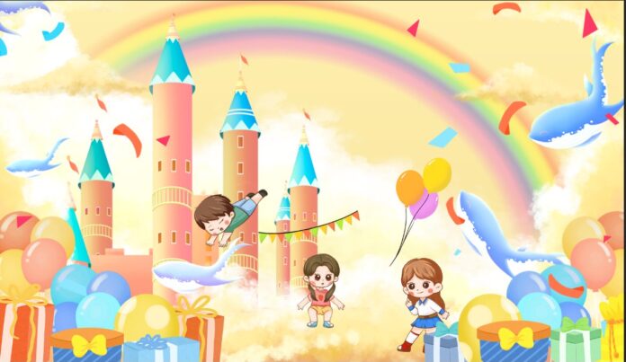 Background hoạt hình mầm non