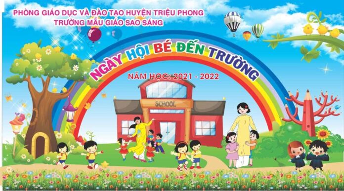 Background khai giảng mầm non