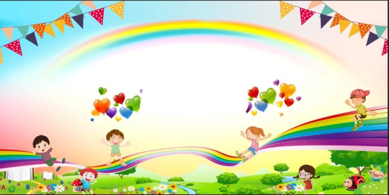 Background mầm non cầu vồng