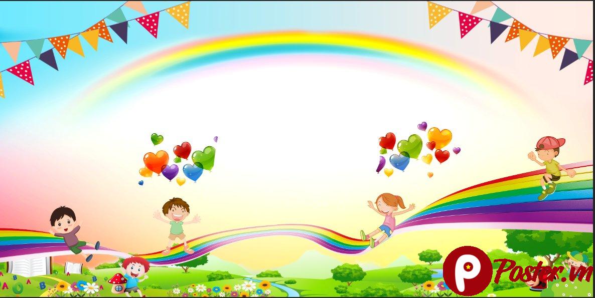 Background mầm non cầu vồng