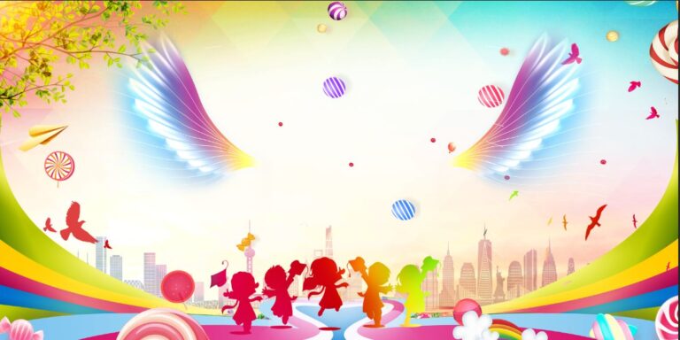 Background mầm non đồ họa vector