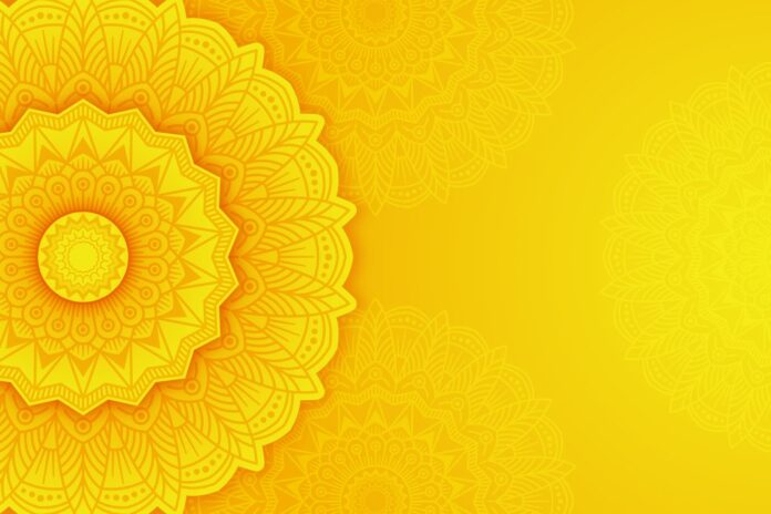 Background Mandala Vàng Vector AI