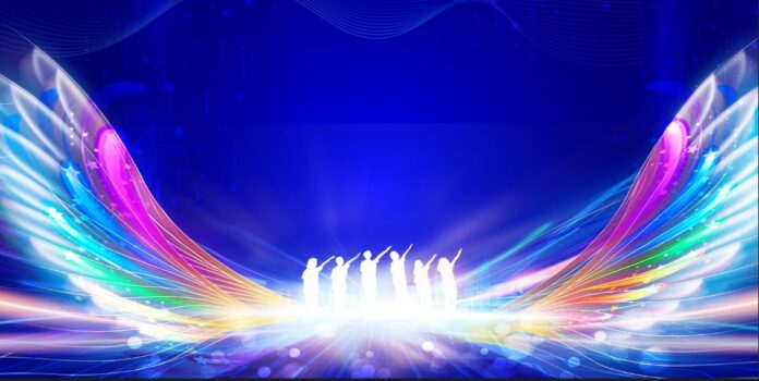 Background sân khấu đầy màu sắc