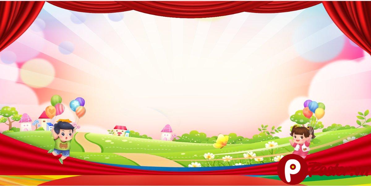 Background sân khấu mầm non đáng yêu