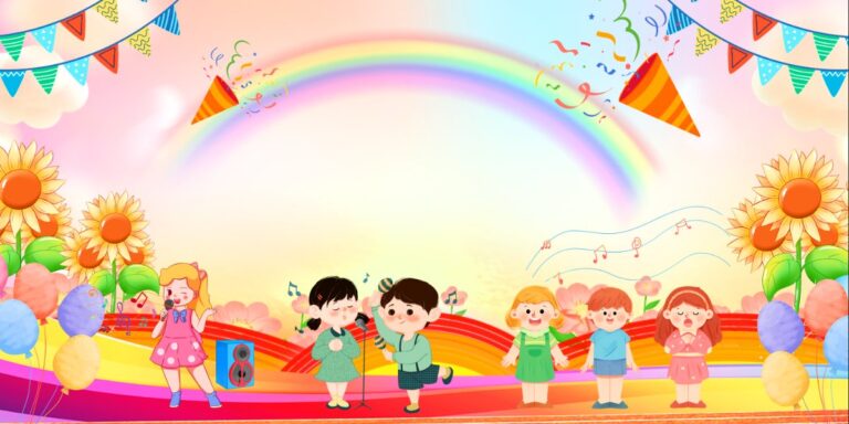 Background sân khấu mầm non đẹp