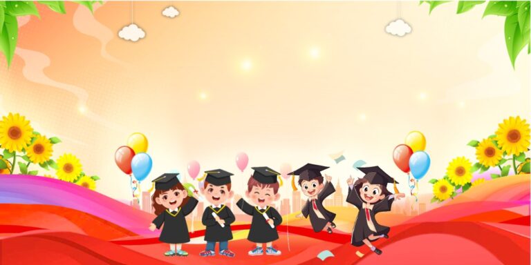Background tốt nghiệp mầm non vector