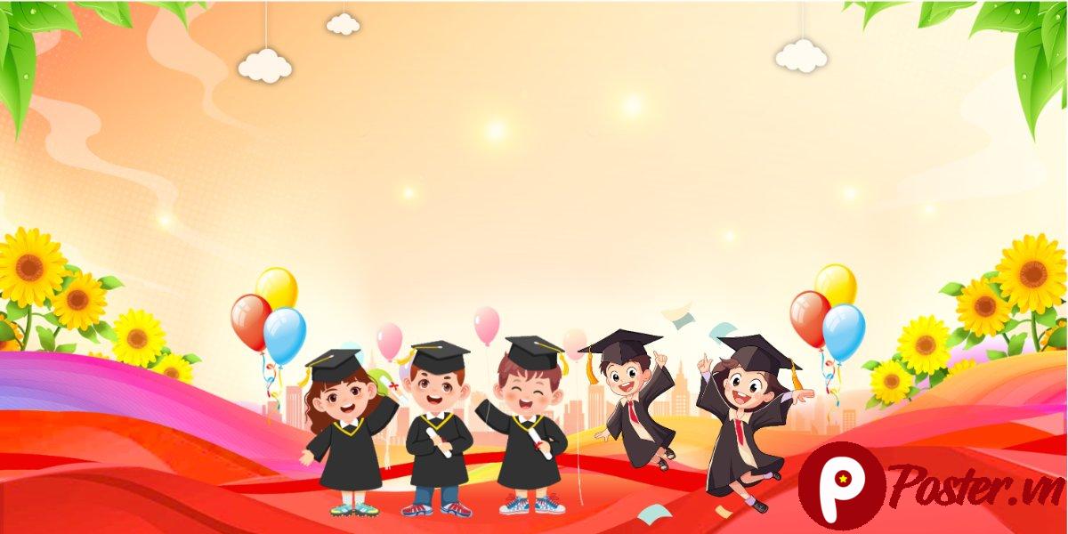 Background tốt nghiệp mầm non vector