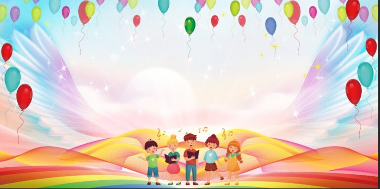 Background trường mầm non vui nhộn