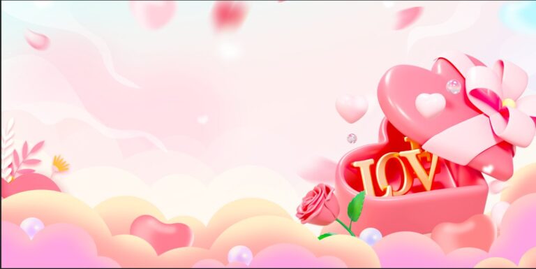 Background Valentine 3D hồng