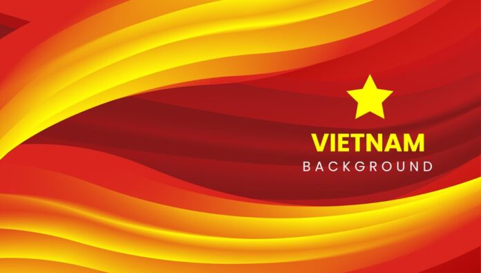 Background Việt Nam sóng vàng đỏ