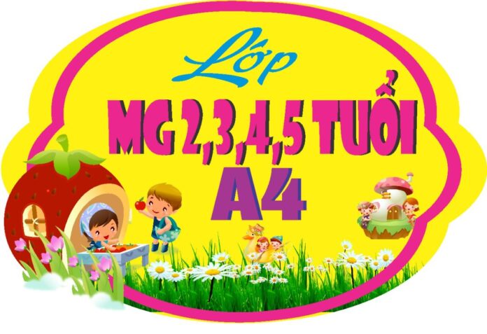 Bảng tên lớp mầm non đáng yêu