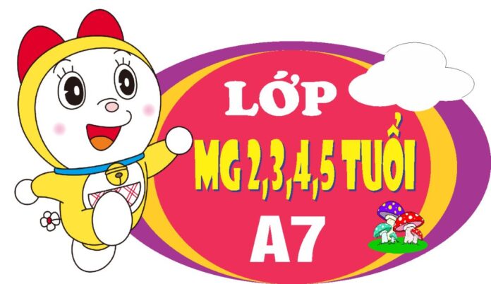Bảng tên lớp mầm non Doraemon