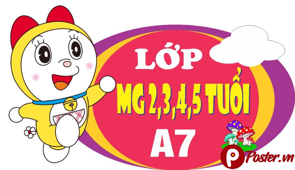 Bảng tên lớp mầm non Doraemon