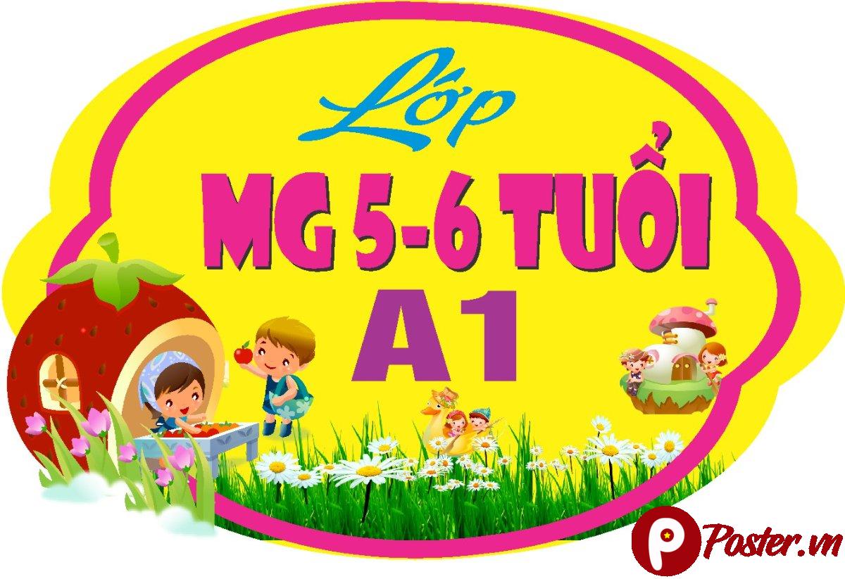 Bảng tên lớp mầm non đáng yêu